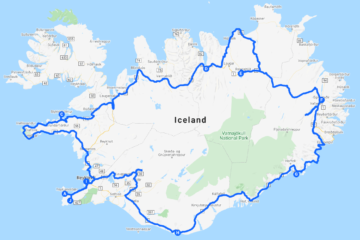 Route map. Ring Road and Snaefellsnes Self-Drive Tour