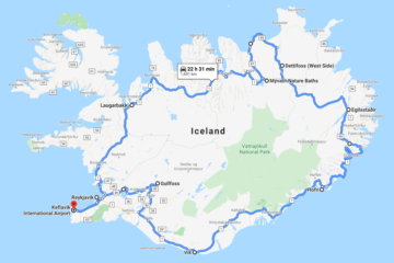 Route Map. Iceland Ring Road Self-Drive Tour