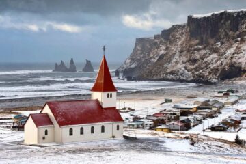 Church in Vik. Classic Vacation Trip in Iceland